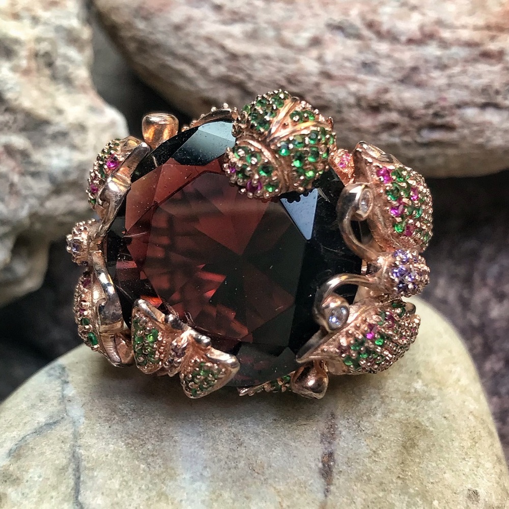 Ruby Amethyst Peridot 18k Gold Plate on 925 Strlng